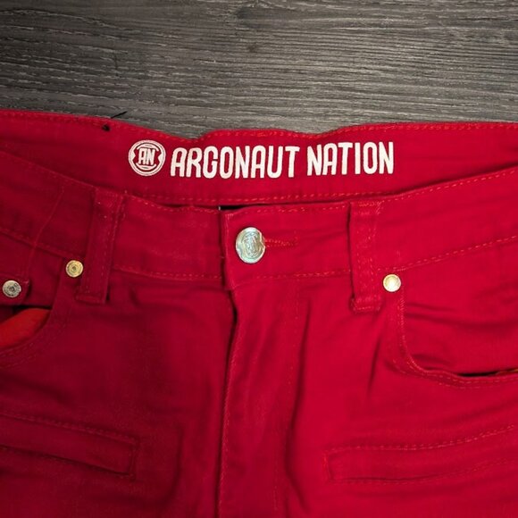 J23 ARGONAUT NATION Red Designer Jeans - Picture 2 of 5